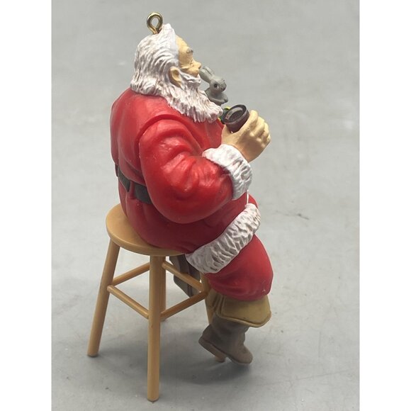 Christmas ornament Trimming A Tree coca cola 1990 bunny stool 4" red white READ - Picture 6 of 8